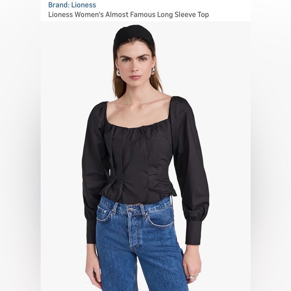 NWT- Lioness - Black Off-Shoulder Long Sleeve Blouse